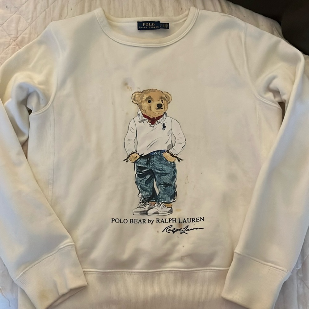 Ralph Lauren Polo BEAR sweatshirt size Small women (could fit bigger kids)